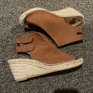 ✨🤎 KANNA Leather Wedge Sandals Size 9.5 - Made in Spain 🤎✨